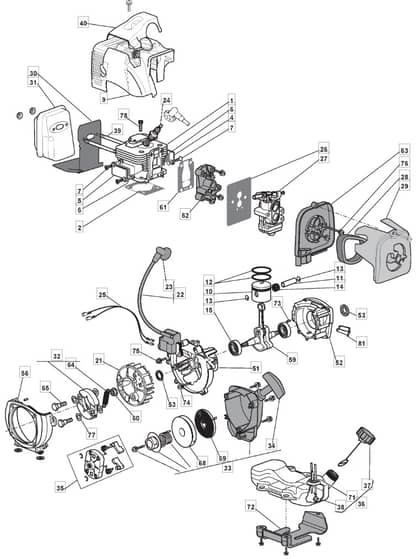 MB 2902 - 2010 - 283721003/MO8 - Mountfield Brushcutter Engine Diagram