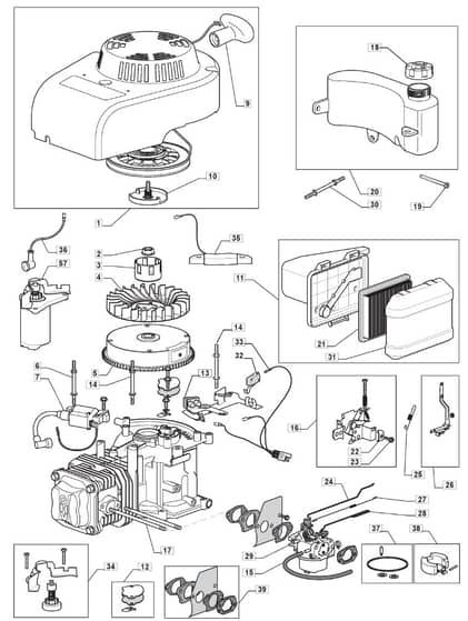 HW511 PD ES - 2010 - 299532543/M10 - Mountfield Rotary Mower WBE0701 Engine Diagram