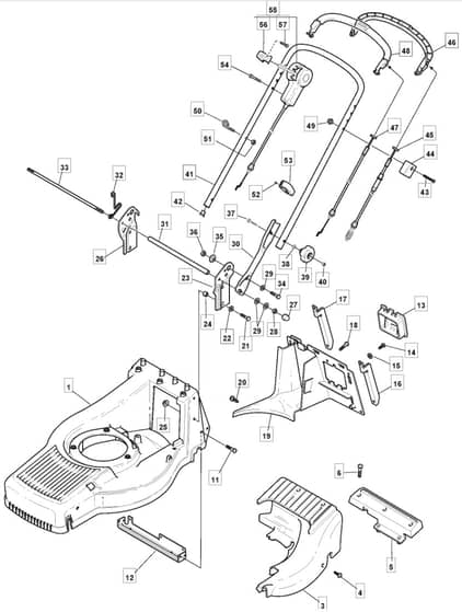 M554 R - 2008-2010 - 292555043/UM8 - Mountfield Rotary Mower Main Assembly Diagram