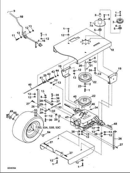 Hayter 14-38 Ride On Tractor - H1438 - Manual Trans Assy