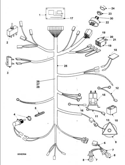 Hayter 16-42 Ride On Tractor - H1642 - Wiring Loom