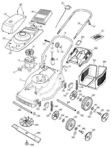 EL 41 - 2004 - 24-3163-80 - Mountfield Rotary Mower Main Assembly Diagram