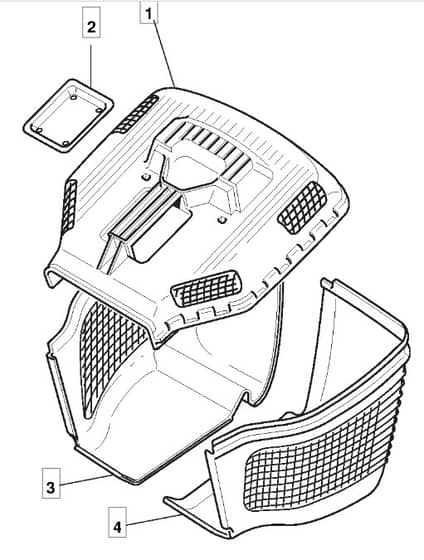HP410 - 2005 - 2297430047/BQ - Mountfield Rotary Mower Grass Bag Diagram
