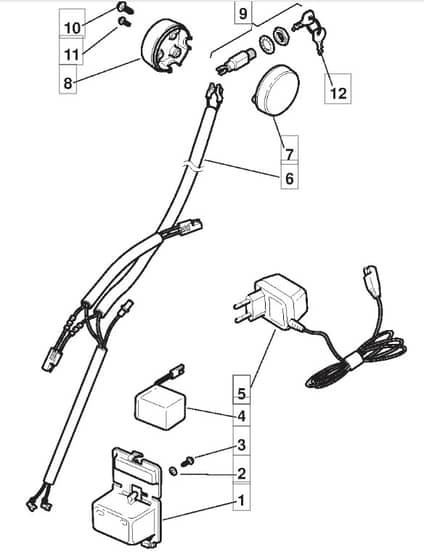 M60 PD ES - 2008 - 292552523/UM8 - Mountfield Rotary Mower Electric Start Diagram