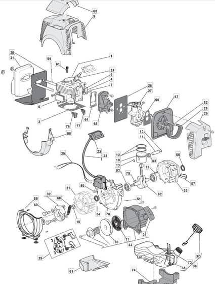 MB 5101 - 2009 - 281720003/MO8 - Mountfield Brushcutter Engine Diagram