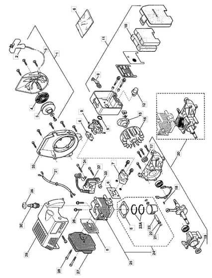 MT 22CX - 2005-2006 - 282020000/MOU - Mountfield Trimmer Engine Diagram