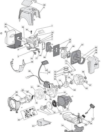 MB 5102 - 2010-2012 - 281721003/MO9 - Mountfield Brushcutter Engine Diagram
