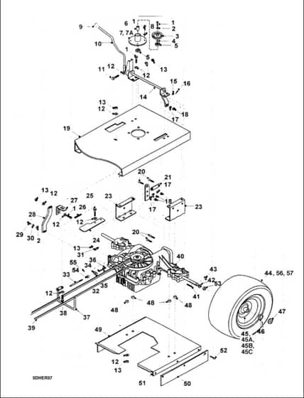 Hayter 14-38 Ride On Tractor - H1438 - Peerless Hyd. Tran. Assy