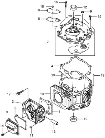 Hayter 21 Inch Heavy Duty - 455E (455E290000001 - 455E290999999) - Cylinder - Crankcase Assembly
