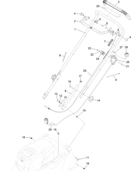 Hayter Harrier 41 60V Push - 373A (411602944 - 999999999) - Handlebar - Controls
