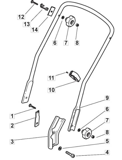 M60 PD ES - 2006-2007 - 292552523/MOU - Mountfield Rotary Mower Lower Handle Diagram
