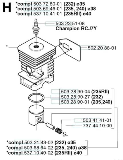 Husqvarna 235R - 2002-2006 - Cylinder Piston