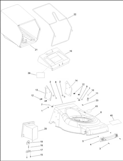 Hayter Osprey 46 - 610B (319000001 - 319999999) - Deck - Grass Bag Assembly
