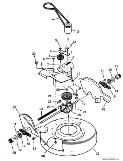 Hayter Double 3 AD - 533L (533L001001 - 533L002530) - Transmission Assembly