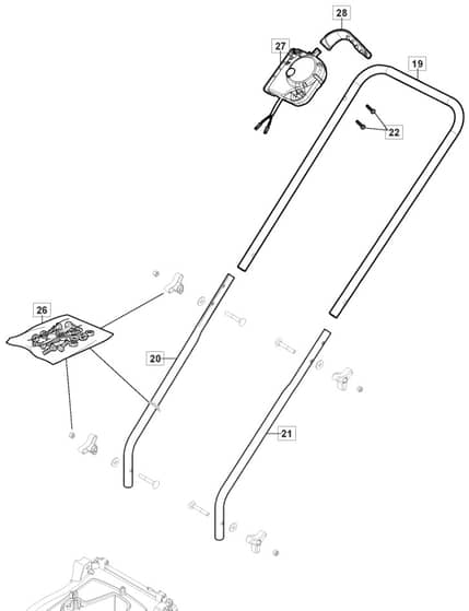 ME 370 - 2019-2020 - 297370068/AMZ - Mountfield Rotary Mower Handle Diagram