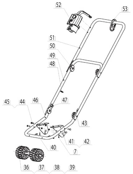 MN 622 - 2009 - 18-2800-79 - Mountfield Snow Thrower Handle Diagram