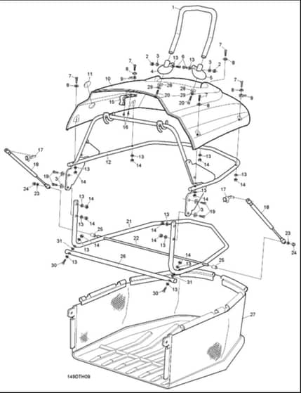 Hayter Heritage RS17-102H - 149D (149D260000001 - 149D260999999) - Grassbag Assembly