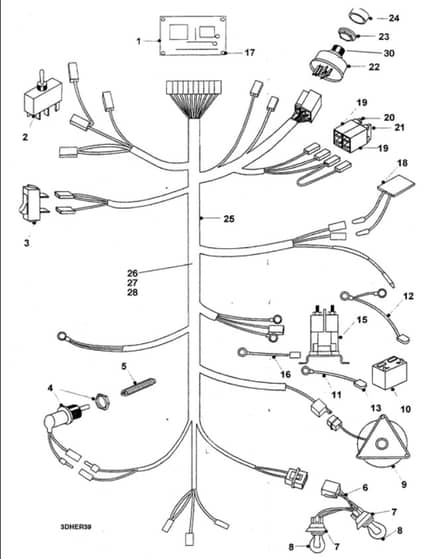 Hayter 14-38 Ride On Tractor - HY1438 - Wiring Loom