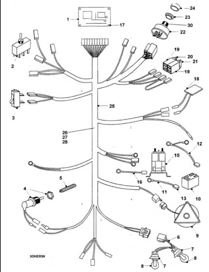 Hayter 18-42 Ride On Tractor - H1842 - Wiring Loom