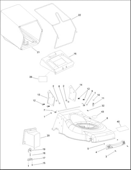 Hayter Osprey 46 - 611A (318000001 - 318999999) - Deck - Grass Bag Assembly