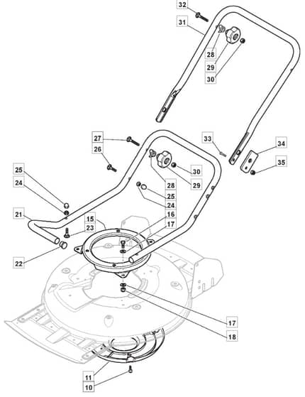 MULTICLIP MEL 46 HP - 2009 - 291500663/UM9 - Mountfield Rotary Mower Lower Handle Diagram