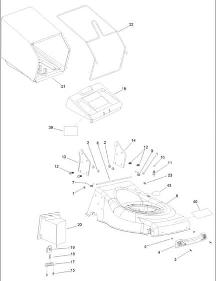Hayter Osprey 46 - 610A (318000001 - 318999999) - Deck - Grass Bag Assembly