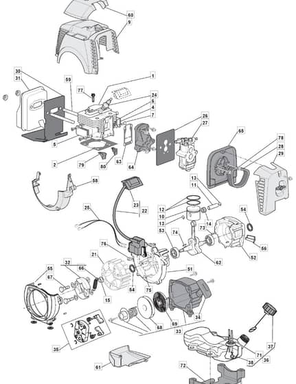 MB 3202 - 2009-2012 - 281521003/MO9 - Mountfield Brushcutter Engine Diagram