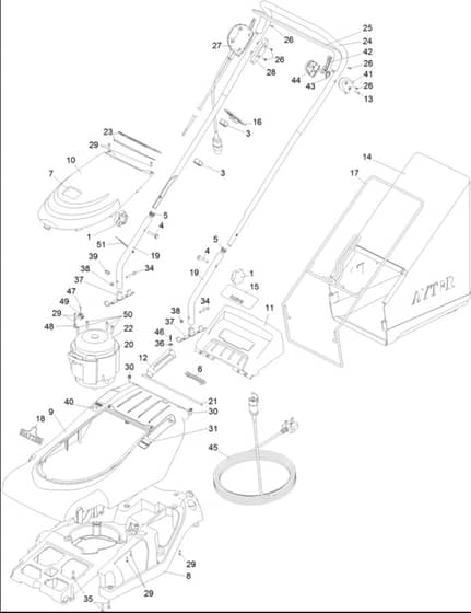 Hayter Spirit 41 Electric Push - 615J (315000001 - 315999999) - Upper Assembly