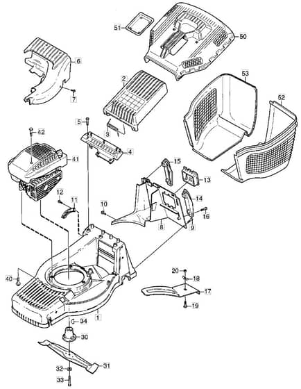 M2 SP COMBI - 2002 - 12-1681-76 - Mountfield Rotary Mower Main Assembly Diagram