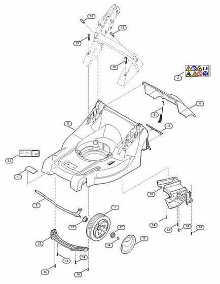 Genuine Stihl RMA443 1 TC / B - Housing, Front axle
