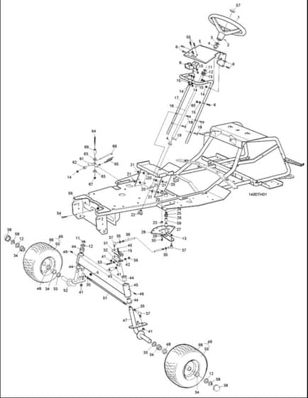 Hayter Heritage RS17-102H - 149D (149D260000001 - 149D260999999) - Steering - Front Axle