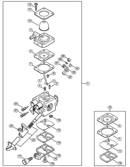 Genuine Stihl SR200 / D - Carburetor 4241/26