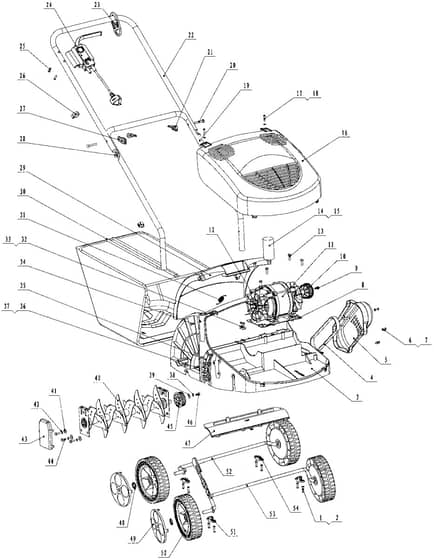 VE 32 - 2007 - 26.2525-72 - Mountfield Scarifier Main Assembly Diagram