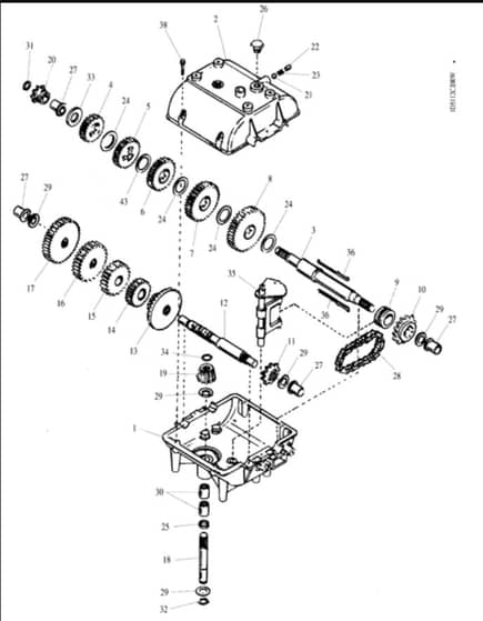 Hayter Condor Ratchet Drive - 511N (511N001022 - 511N099999) - Gearbox Assembly