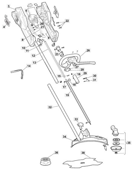 MB 48 Li - 2015-2017 - 272361003/M15 - Mountfield Brushcutter Main Assembly Diagram
