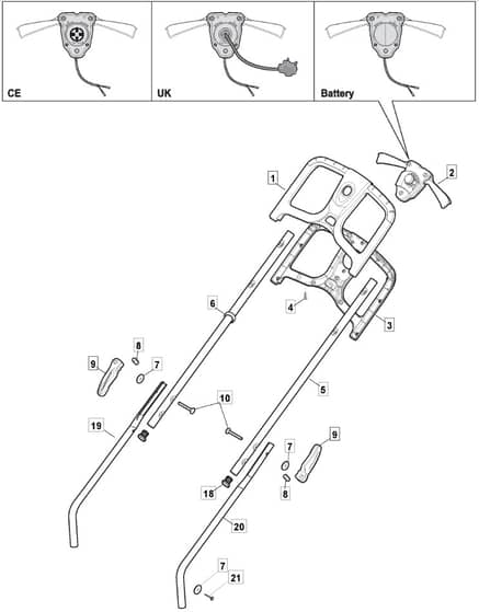 PRINCESS 34 - 2013 - 294340063/M12 - Mountfield Rotary Mower Handle Diagram