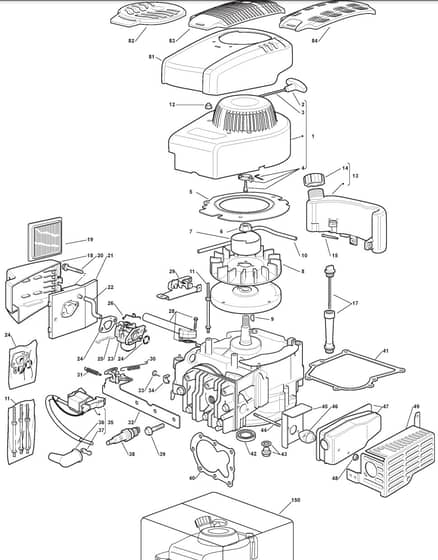 M61 PD - 2008 - 292552043/UM8 - Mountfield Rotary Mower M150 Engine Diagram