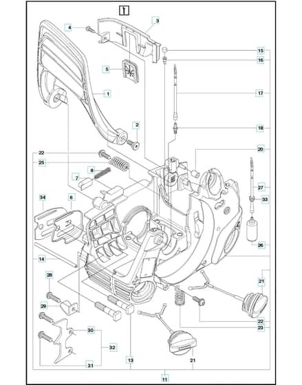 Husqvarna 120EMARKII - Fuel Tank & Handle