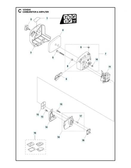 Husqvarna 122HD45 - Carburetor & Air Filter