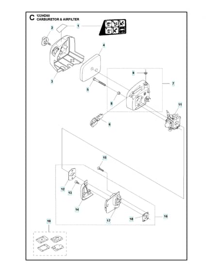 Husqvarna 122HD60 - Carburetor & Air Filter