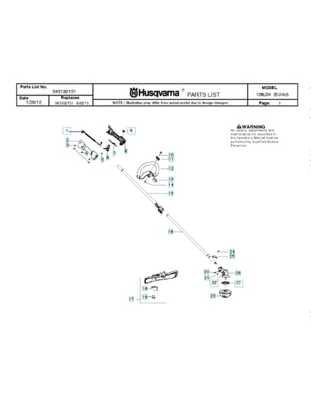 Husqvarna 128 Ldx - Shaft & Handle