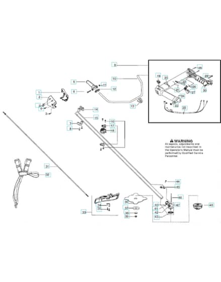 Husqvarna 129R-967193301 - Shaft & Handle