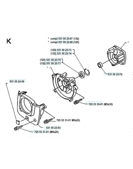 Husqvarna 132R - 1990-1992 - Crankcase