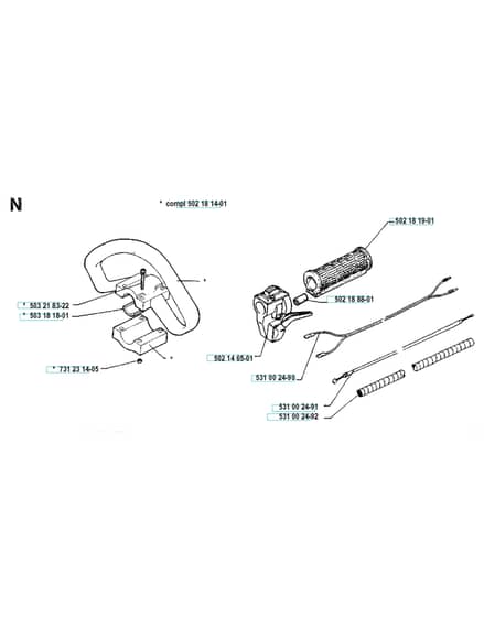 Husqvarna 132RB - 1990-1993 - Handle & Controls