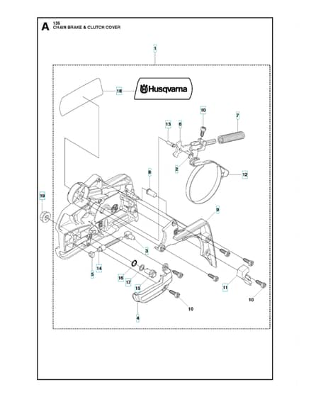 Husqvarna 135 - Chain Brake & Clutch Cover