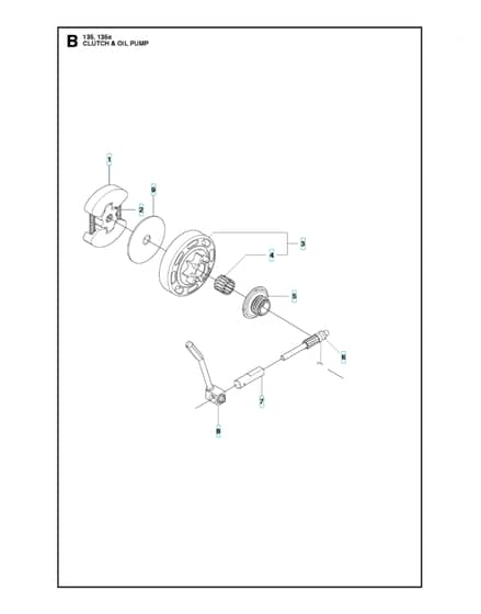 Husqvarna 135 - Clutch & Oil Pump