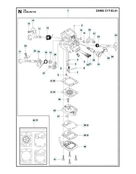 Husqvarna 135E-SERIES - Carburetor