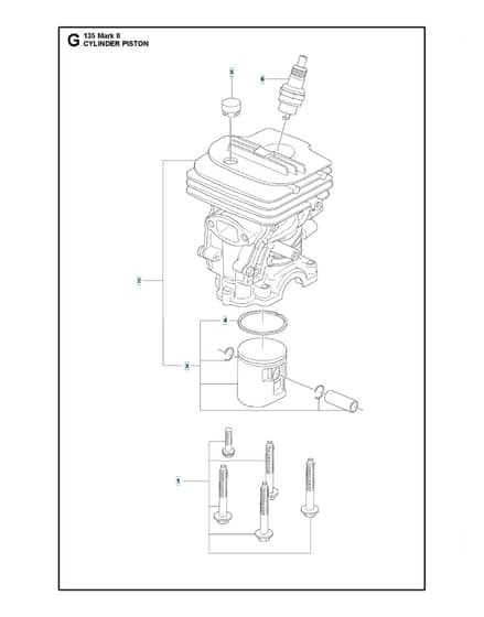 Husqvarna 135MARKII - Cylinder Piston