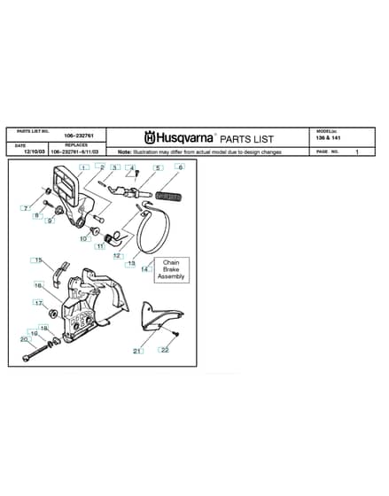 Husqvarna 13620040100001-CURRENT - Chain Brake