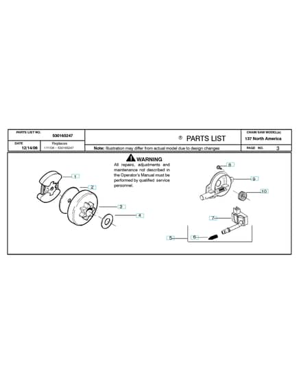 Husqvarna 137E-SERIES - Clutch & Oil Pump